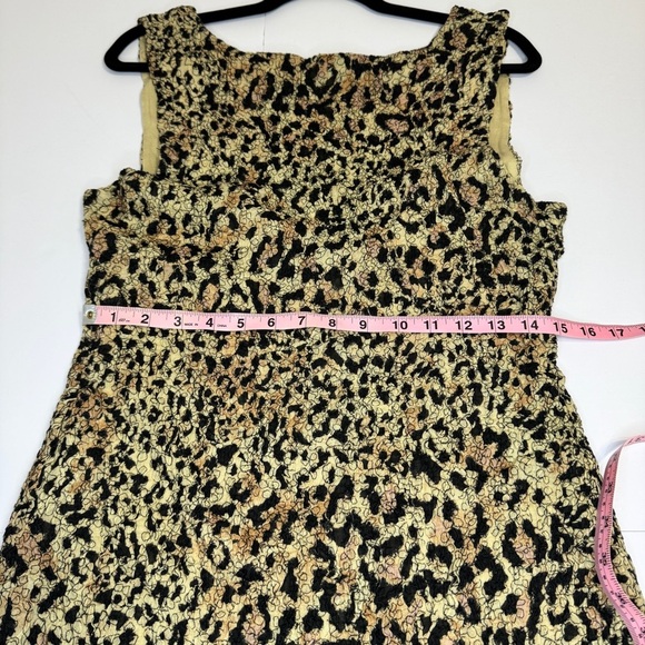 Free People Metallic Leopard Bodycon Mini Dress Gold Black Animal Print Size L - Picture 5 of 10